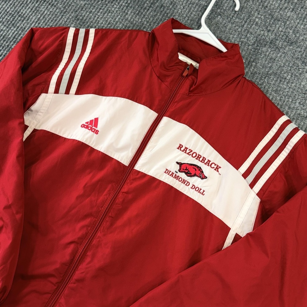 Arkansas Razorbacks Adidas Jacket Womens XSmall Red NCAA Baseball Diamond Doll